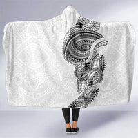 Traditional Polynesian Art Tattoos Hooded Blanket White Color - Polynesian Pride