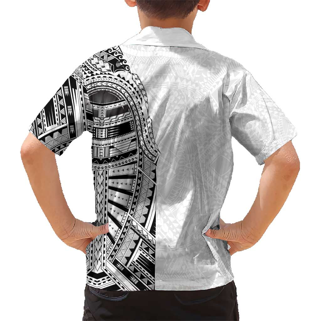 Traditional Polynesian Art Tattoos Kid Hawaiian Shirt White Color - Polynesian Pride