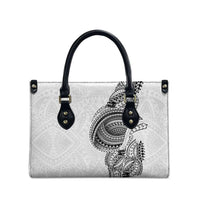 Traditional Polynesian Art Tattoos Leather Bag White Color - Polynesian Pride