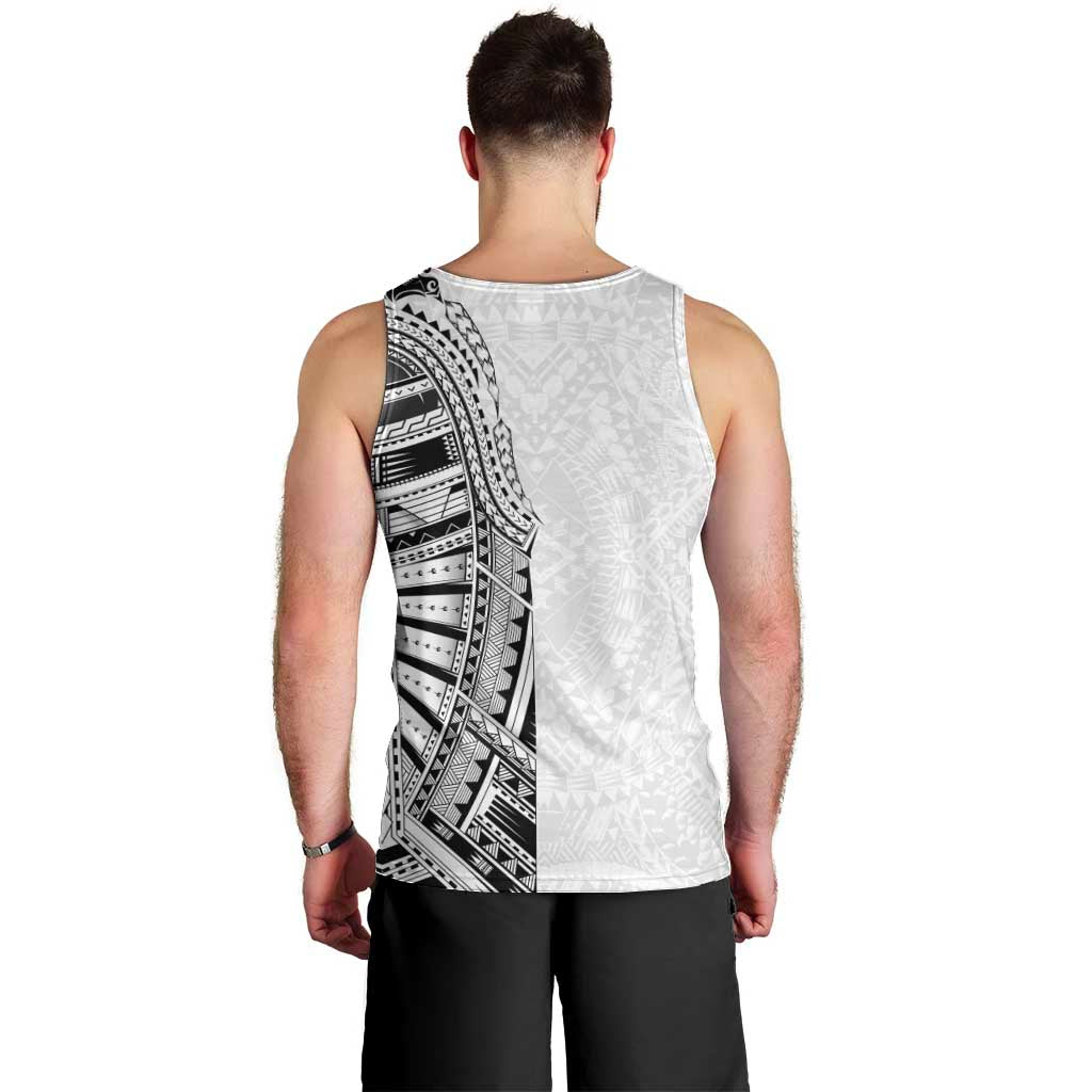 Traditional Polynesian Art Tattoos Men Tank Top White Color - Polynesian Pride