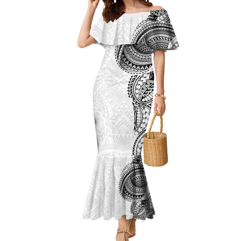 Traditional Polynesian Art Tattoos Mermaid Dress White Color - Polynesian Pride