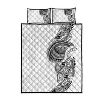 Traditional Polynesian Art Tattoos Quilt Bed Set White Color - Polynesian Pride