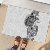 Traditional Polynesian Art Tattoos Rubber Doormat White Color - Polynesian Pride