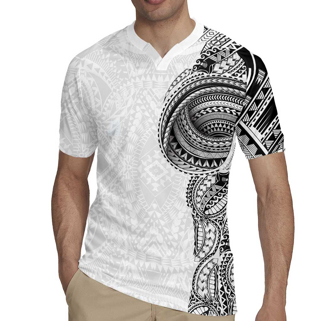 Traditional Polynesian Art Tattoos Rugby Jersey White Color - Polynesian Pride