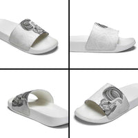 Traditional Polynesian Art Tattoos Slide Sandals White Color - Polynesian Pride