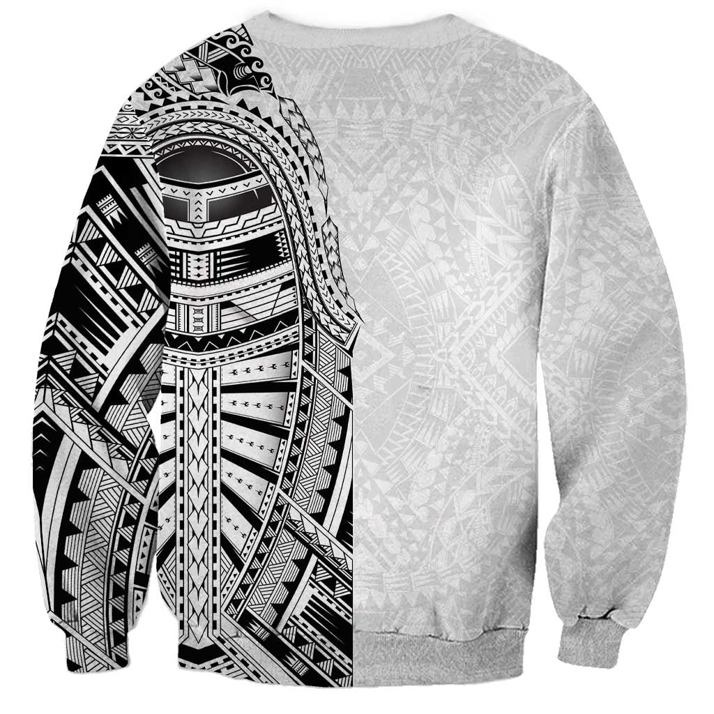 Traditional Polynesian Art Tattoos Sweatshirt White Color - Polynesian Pride
