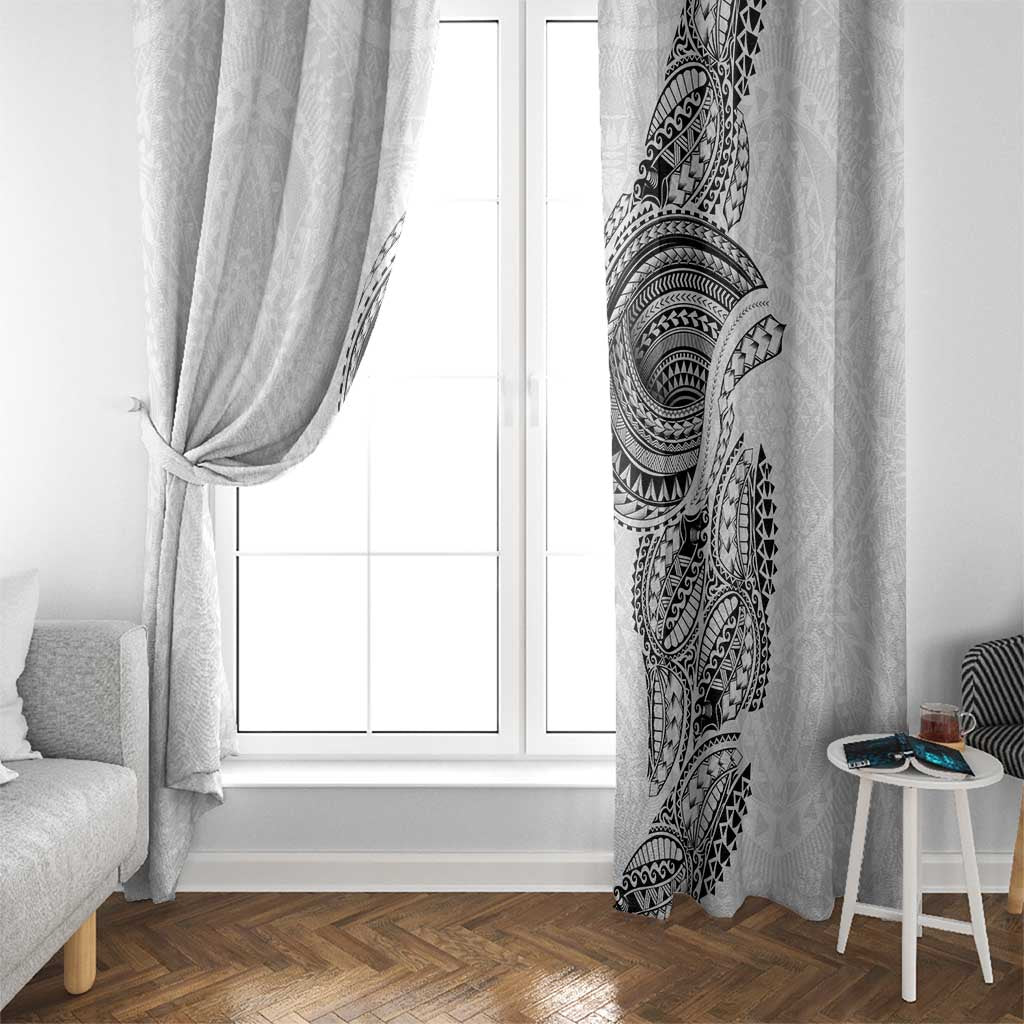 Traditional Polynesian Art Tattoos Window Curtain White Color - Polynesian Pride