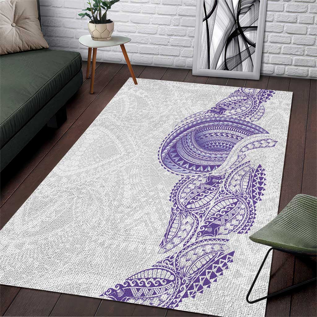 Traditional Polynesian Art Tattoos Area Rug Purple Color - Polynesian Pride