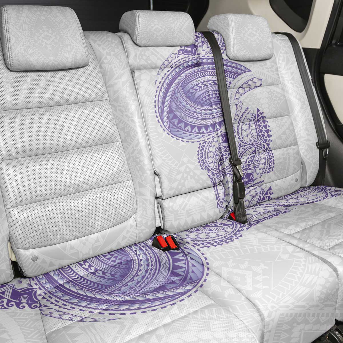 Traditional Polynesian Art Tattoos Back Car Seat Cover Purple Color - Polynesian Pride