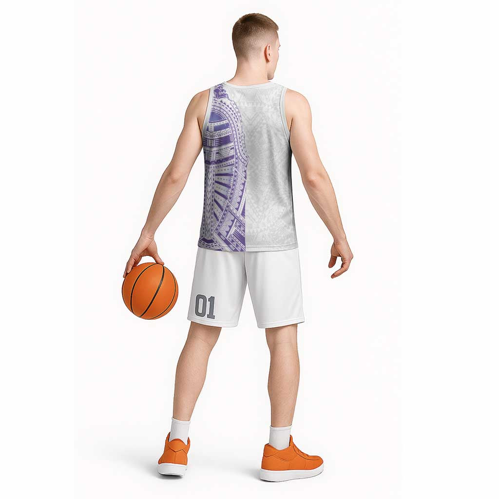 Traditional Polynesian Art Tattoos Basketball Jersey Purple Color - Polynesian Pride