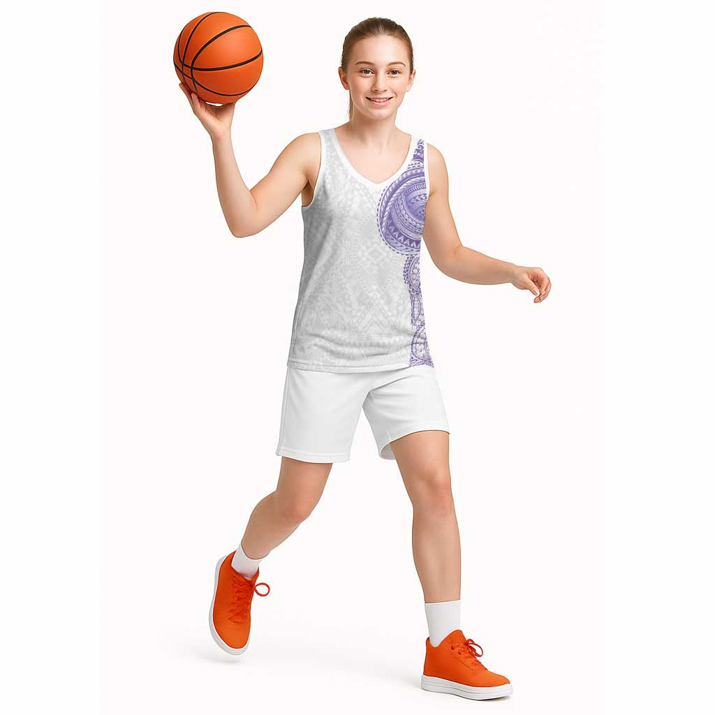 Traditional Polynesian Art Tattoos Basketball Jersey Purple Color - Polynesian Pride