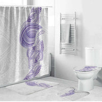 Traditional Polynesian Art Tattoos Bathroom Set Purple Color - Polynesian Pride