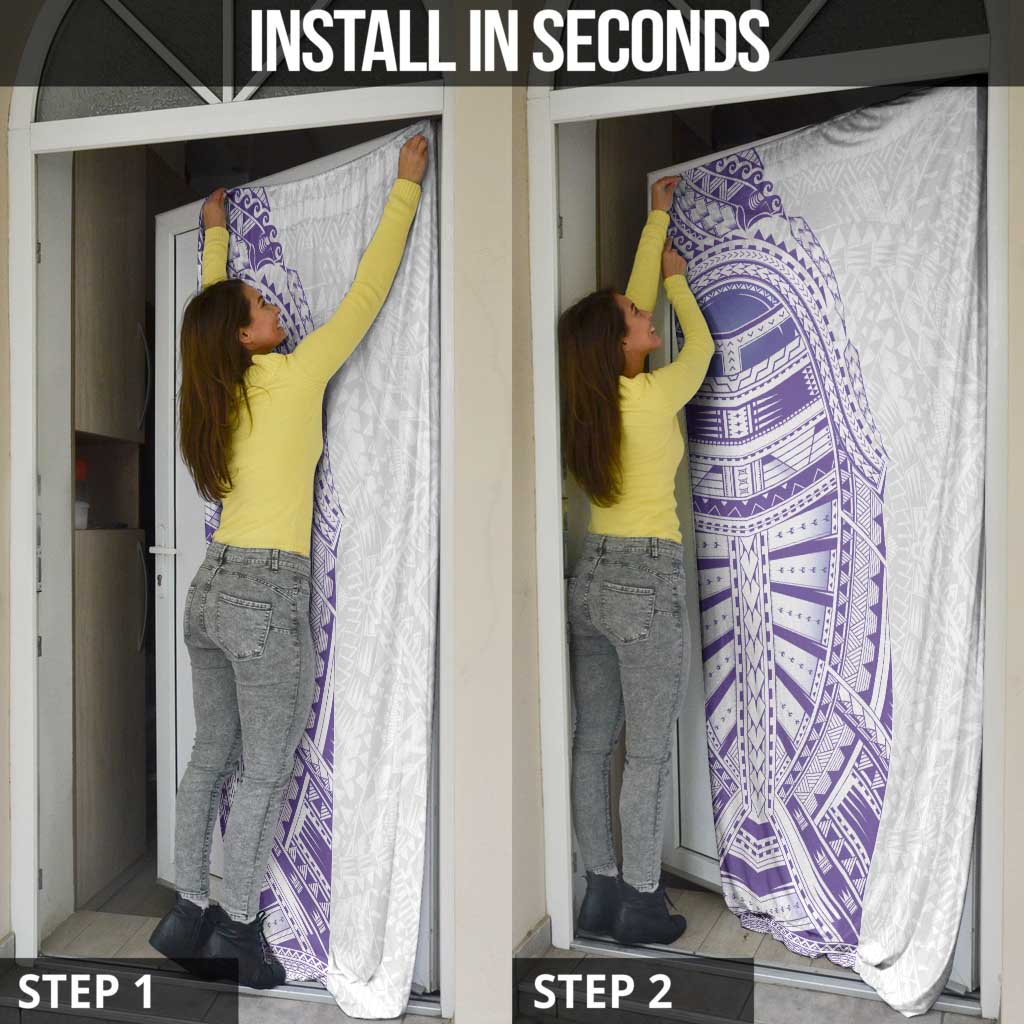 Traditional Polynesian Art Tattoos Door Cover Purple Color - Polynesian Pride