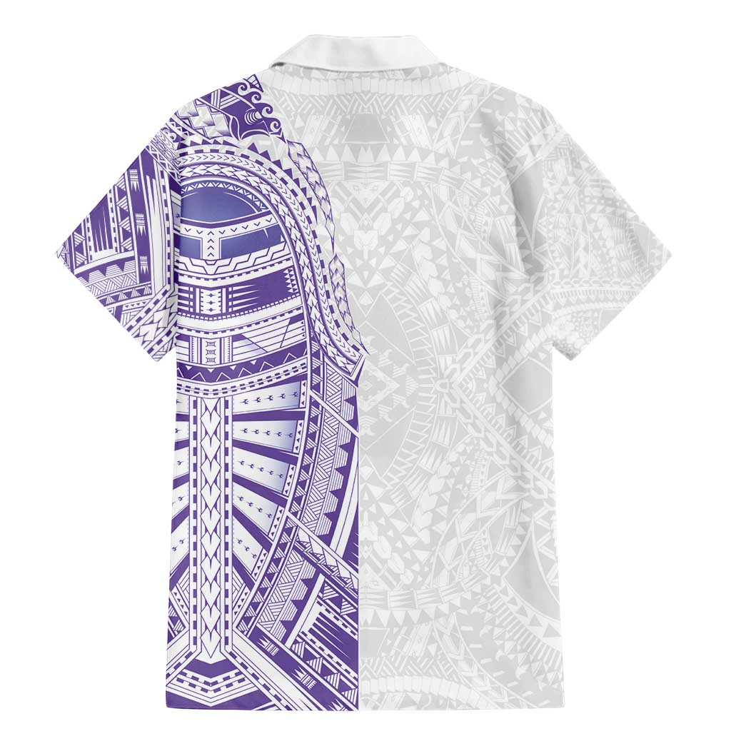 Traditional Polynesian Art Tattoos Family Matching Mermaid Dress and Hawaiian Shirt Purple Color - Polynesian Pride