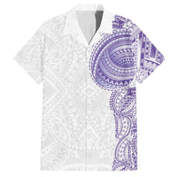 Traditional Polynesian Art Tattoos Family Matching Summer Maxi Dress and Hawaiian Shirt Purple Color - Polynesian Pride