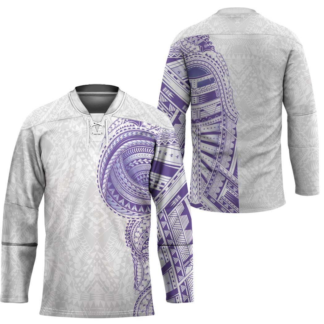 Traditional Polynesian Art Tattoos Hockey Jersey Purple Color - Polynesian Pride