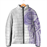 Traditional Polynesian Art Tattoos Padded Jacket Purple Color - Polynesian Pride