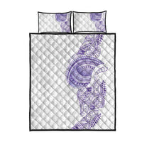Traditional Polynesian Art Tattoos Quilt Bed Set Purple Color - Polynesian Pride