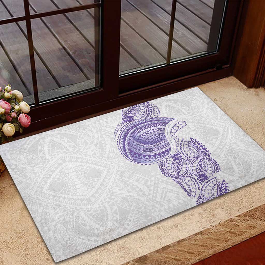 Traditional Polynesian Art Tattoos Rubber Doormat Purple Color - Polynesian Pride