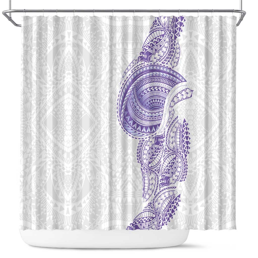 Traditional Polynesian Art Tattoos Shower Curtain Purple Color - Polynesian Pride