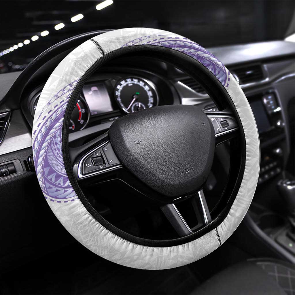 Traditional Polynesian Art Tattoos Steering Wheel Cover Purple Color - Polynesian Pride