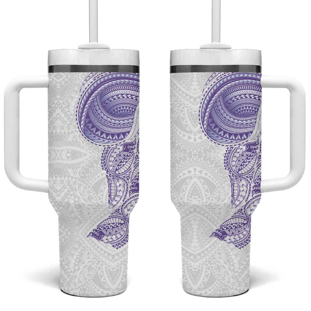 Traditional Polynesian Art Tattoos Tumbler With Handle Purple Color - Polynesian Pride