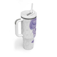 Traditional Polynesian Art Tattoos Tumbler With Handle Purple Color - Polynesian Pride