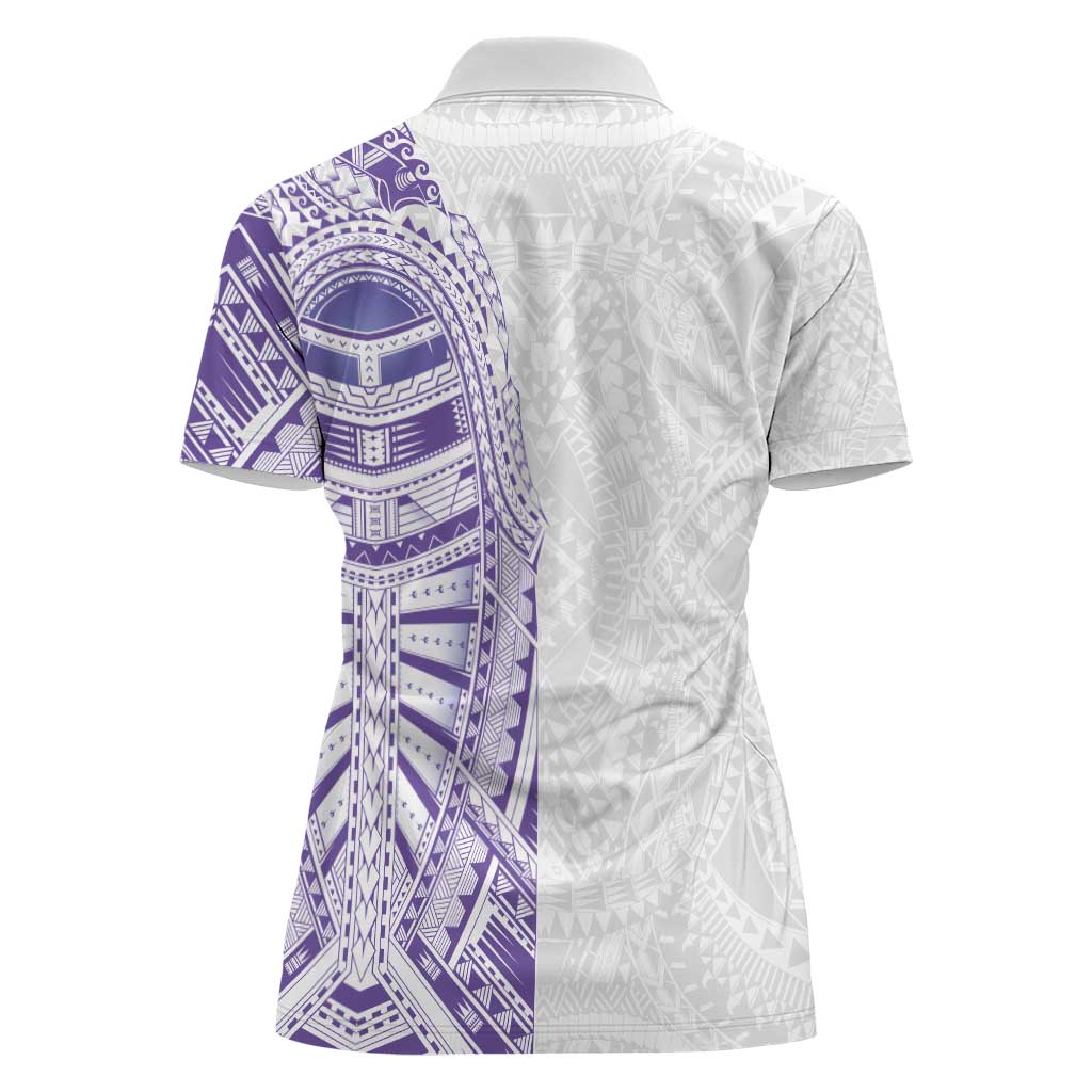 Traditional Polynesian Art Tattoos Women Polo Shirt Purple Color - Polynesian Pride