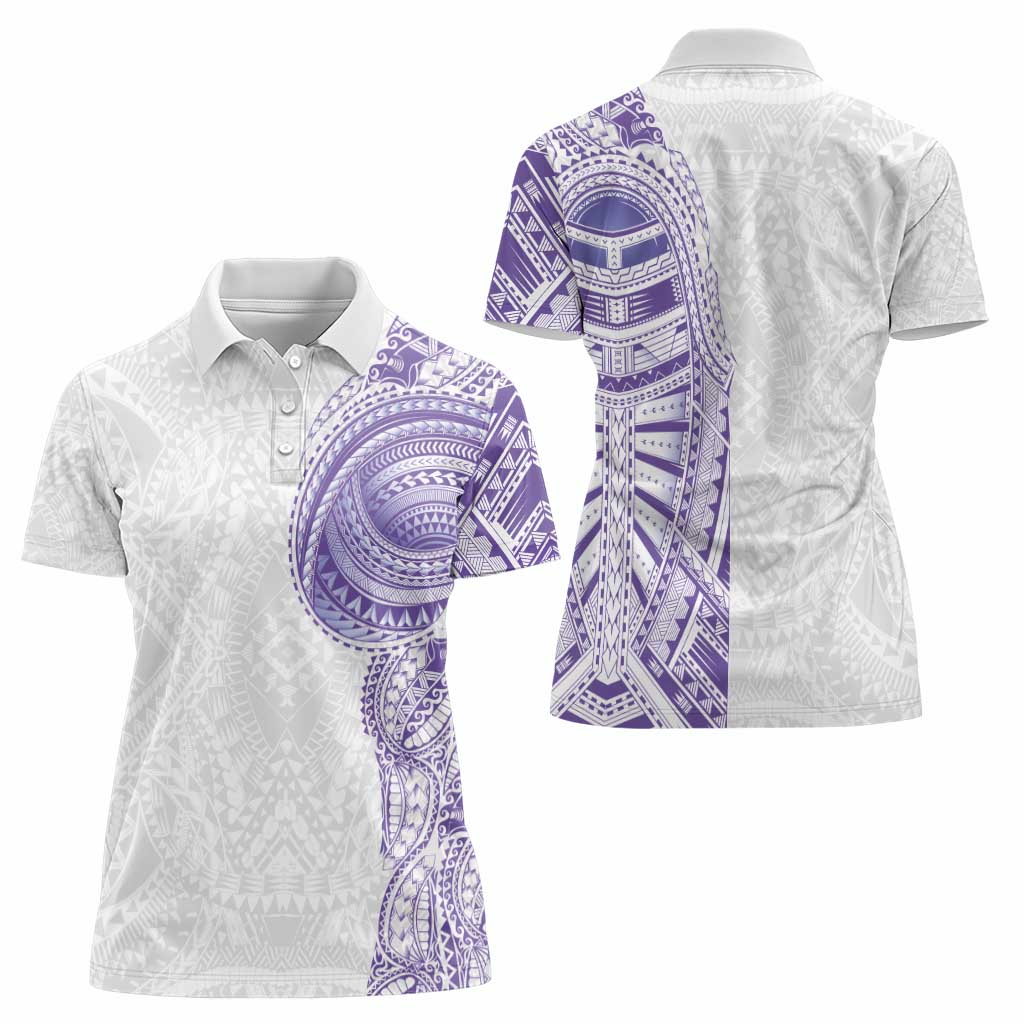 Traditional Polynesian Art Tattoos Women Polo Shirt Purple Color - Polynesian Pride