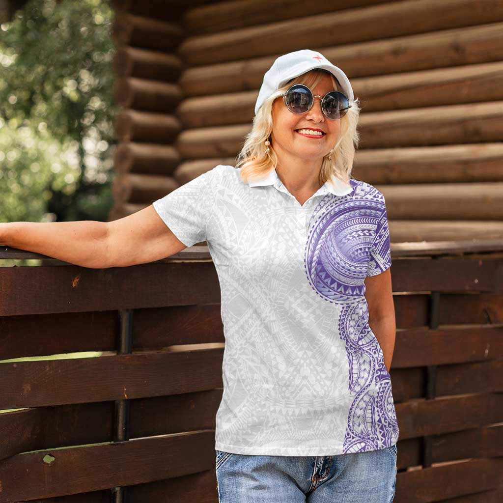Traditional Polynesian Art Tattoos Women Polo Shirt Purple Color - Polynesian Pride