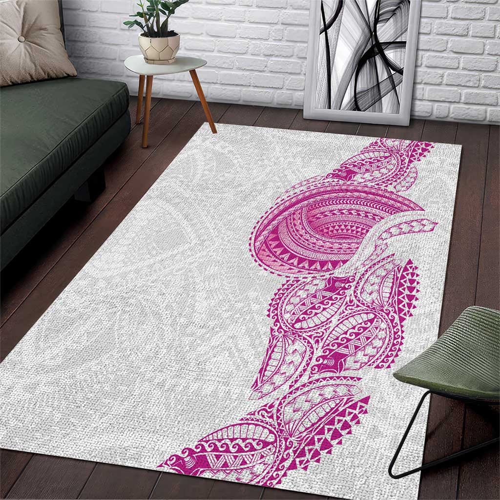 Traditional Polynesian Art Tattoos Area Rug Pink Color - Polynesian Pride