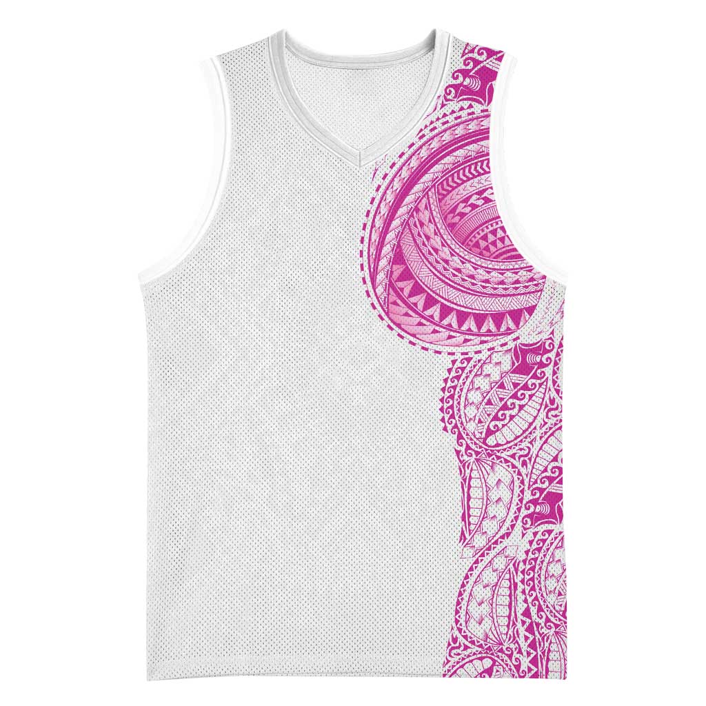 Traditional Polynesian Art Tattoos Basketball Jersey Pink Color - Polynesian Pride