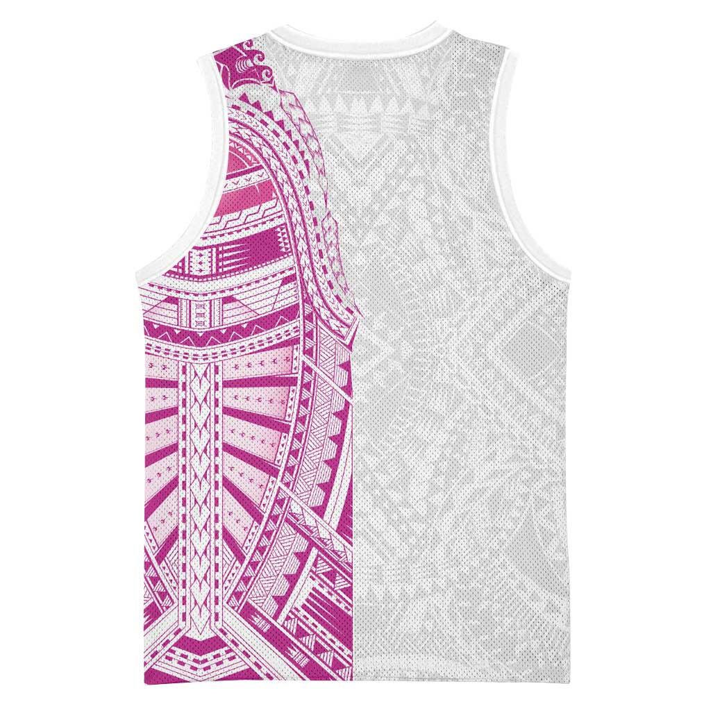 Traditional Polynesian Art Tattoos Basketball Jersey Pink Color - Polynesian Pride