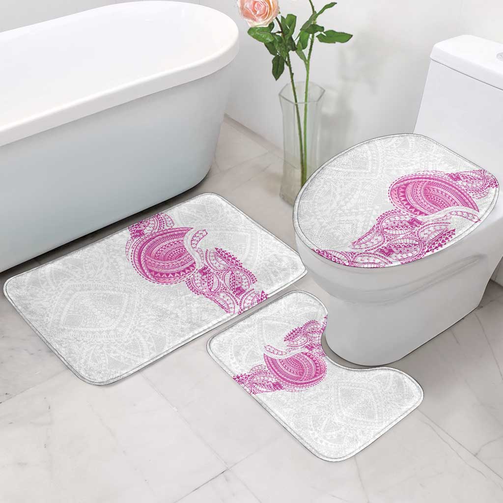 Traditional Polynesian Art Tattoos Bathroom Set Pink Color - Polynesian Pride