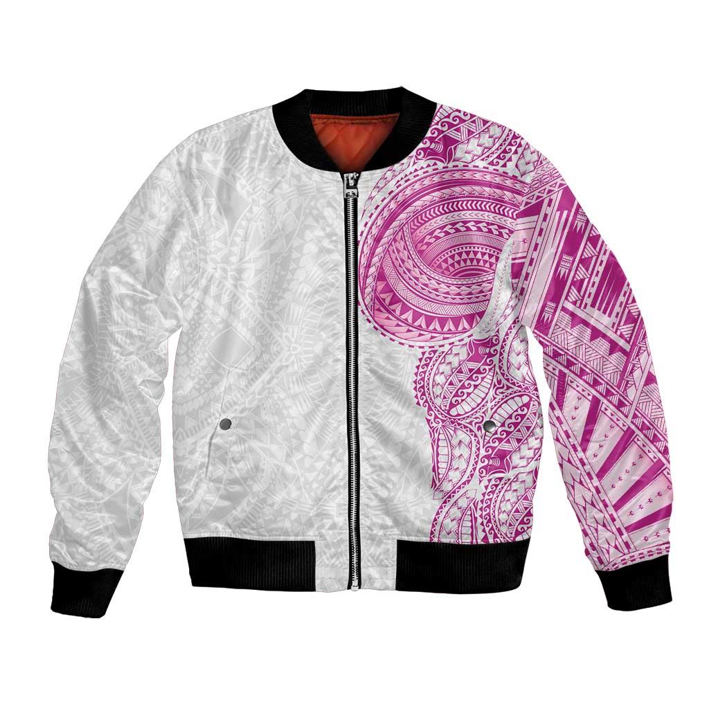 Traditional Polynesian Art Tattoos Bomber Jacket Pink Color - Polynesian Pride