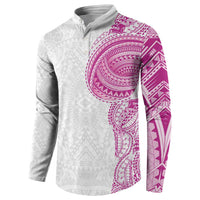 Traditional Polynesian Art Tattoos Button Sweatshirt Pink Color - Polynesian Pride