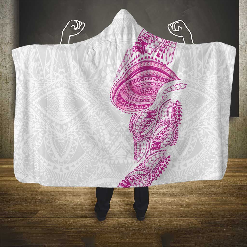 Traditional Polynesian Art Tattoos Hooded Blanket Pink Color - Polynesian Pride