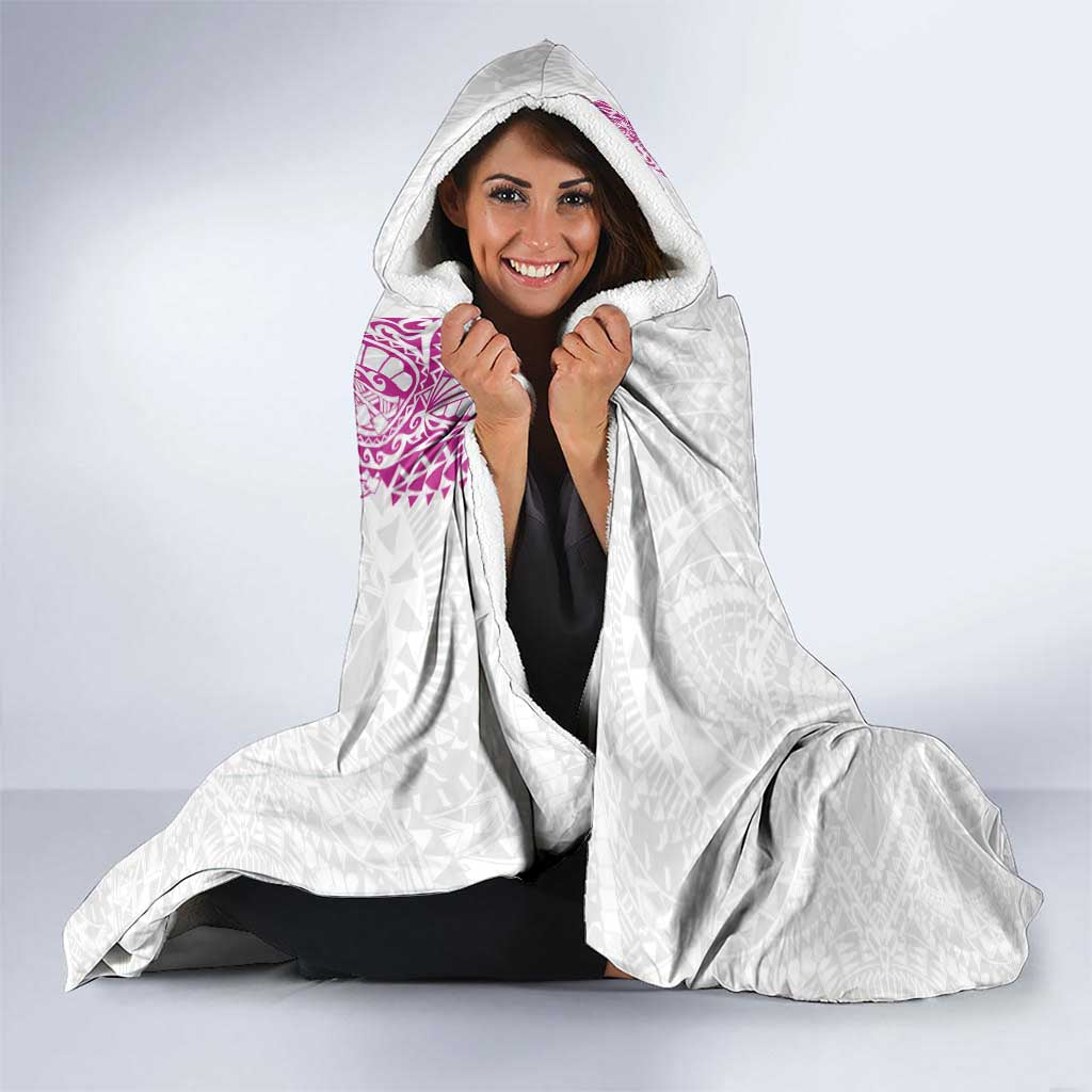 Traditional Polynesian Art Tattoos Hooded Blanket Pink Color - Polynesian Pride