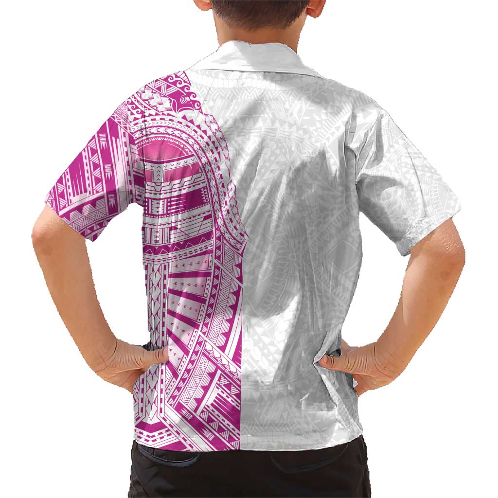 Traditional Polynesian Art Tattoos Kid Hawaiian Shirt Pink Color - Polynesian Pride