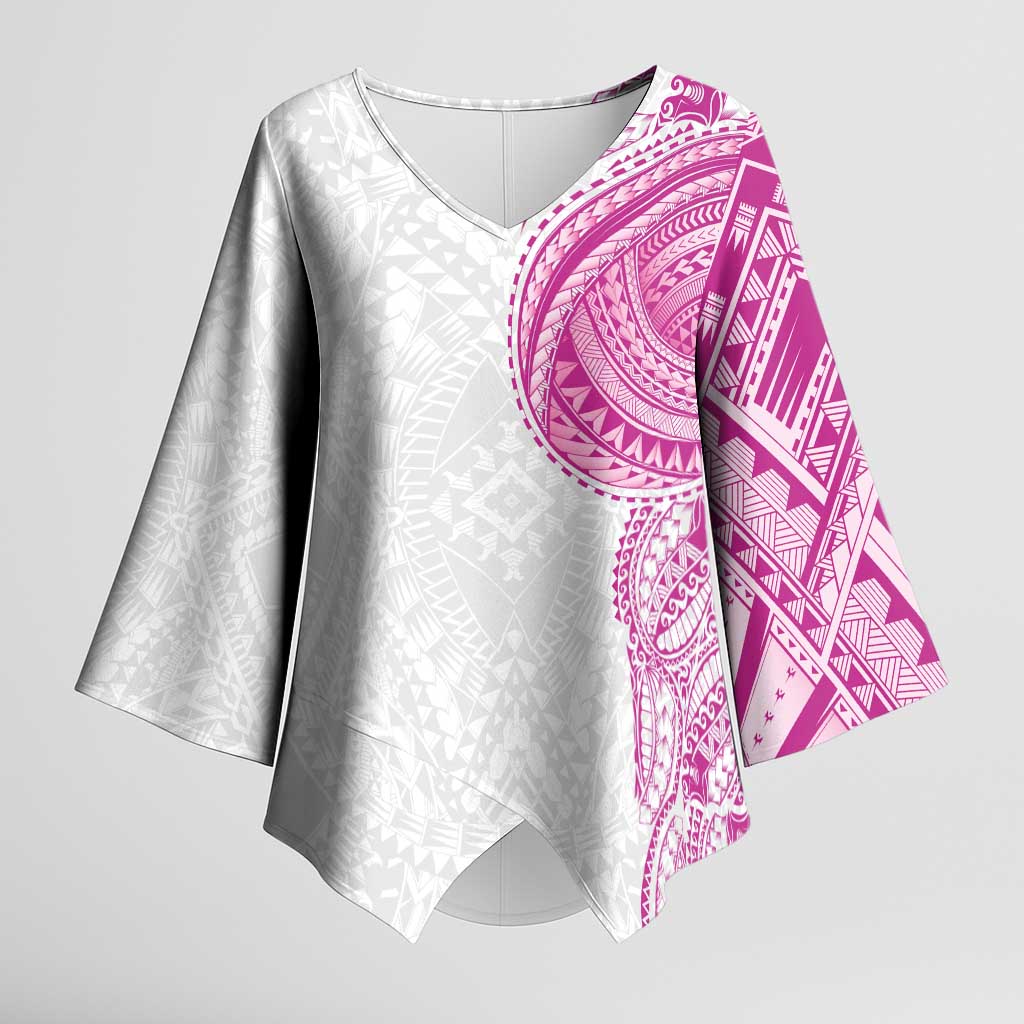 Traditional Polynesian Art Tattoos Kimono Sleeve Blouse Pink Color - Polynesian Pride
