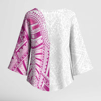 Traditional Polynesian Art Tattoos Kimono Sleeve Blouse Pink Color - Polynesian Pride