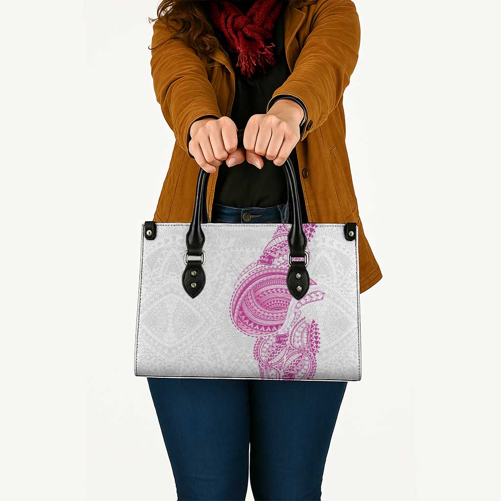 Traditional Polynesian Art Tattoos Leather Bag Pink Color - Polynesian Pride
