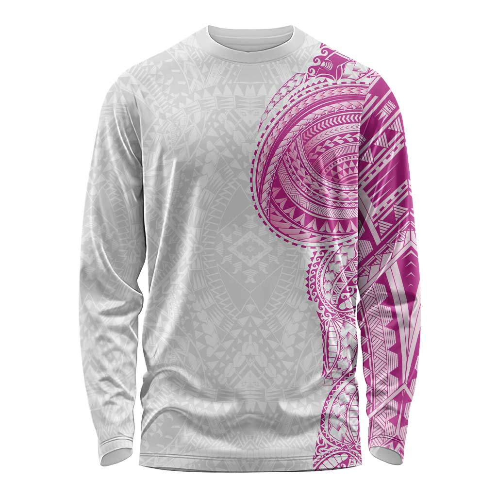 Traditional Polynesian Art Tattoos Long Sleeve Shirt Pink Color - Polynesian Pride