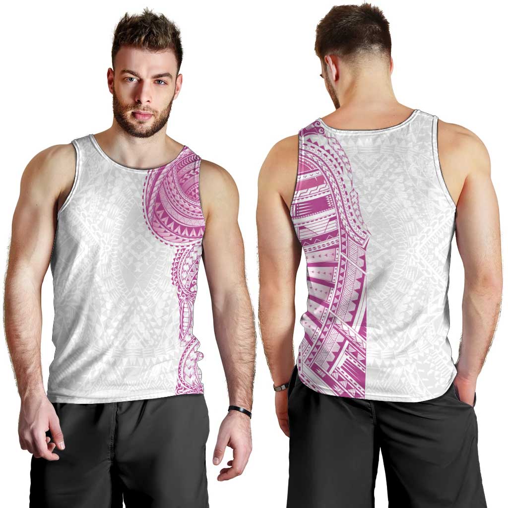 Traditional Polynesian Art Tattoos Men Tank Top Pink Color - Polynesian Pride