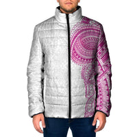 Traditional Polynesian Art Tattoos Padded Jacket Pink Color - Polynesian Pride