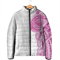 Traditional Polynesian Art Tattoos Padded Jacket Pink Color - Polynesian Pride