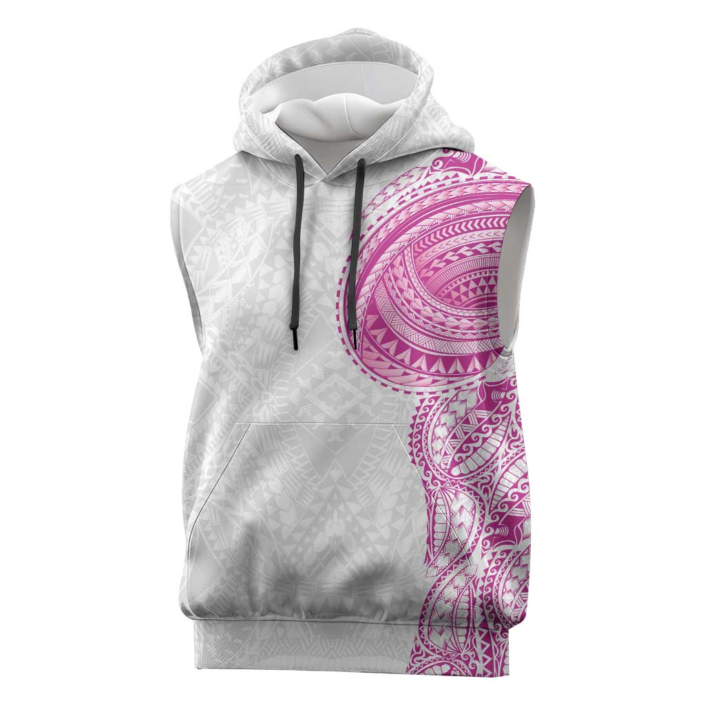 Traditional Polynesian Art Tattoos Sleeveless Hoodie Pink Color - Polynesian Pride