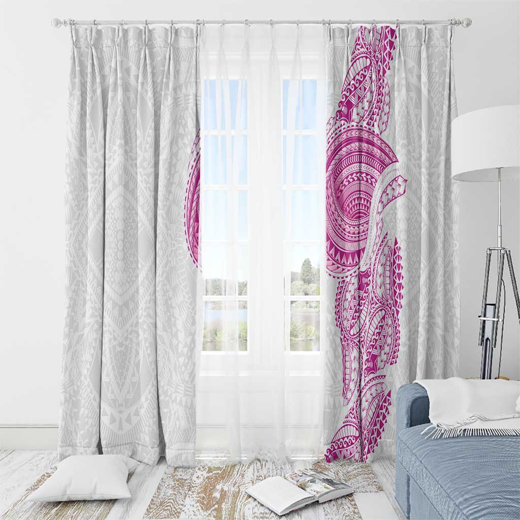 Traditional Polynesian Art Tattoos Window Curtain Pink Color - Polynesian Pride