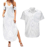 Lotu Tamaiti Couples Matching Summer Maxi Dress and Hawaiian Shirt Traditional Samoan Art Tattoos - Polynesian Pride