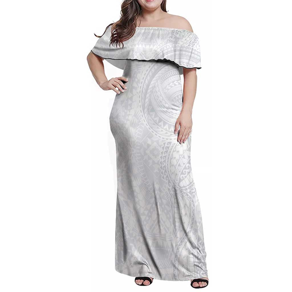 Lotu Tamaiti Family Matching Off Shoulder Maxi Dress and Hawaiian Shirt Traditional Samoan Art Tattoos - Polynesian Pride